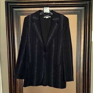NWOT Stella McCartney Boyfriend Black and Silver Striped Blazer